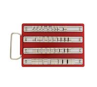 Chiloskit Organiseur de douilles en acier avec rail de rangement et clips pour douilles de 1/2", 1/4" et 3/8"