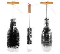 Chiluxendo 2 Pièces Goupillon Bouteille 2 taille, Brosse Ecouvillon Biberon, Brosses de Nettoyage, Goupillons Bouteilles avec Tête en Laine Doux et sans Rayures, pour Récurer Carafe, Tasses, Bouteille