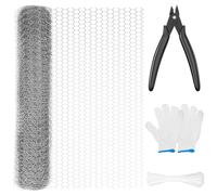 Chiluxendo Grillage a Poule, Grillage Cloture, Grillage Jardin 0.4x10m, Grillage a Mouton, Grillage Galvanisé Petite Maille, Grillage Lapin, Maille Hexagonale pour Elevage Volaille, Enclos Parc Jardin