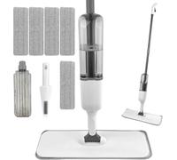 Chiluxendo Serpillière, Balai Serpillère Vaporisateur, Balais Nettoyer Sol, Spray Mop Plat, Microfibre Balai avec 5 Tampons Réutilisables et Racloir pour la Maison, la Cuisine, le Bois dur, Stratifié