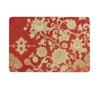 Chinese Floral Red Owen Jones Tapis 150 x 100 cm, Doux et Antidérapant | Tapis de salon pour l'hiver, avec dos à points PVC antidérapants; près du lit ou du canapé