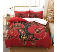 Chinese Zodiac Pig Ensemble De Literie Imprim¿¿ D Housse De Couette En Microfibre Douce Pour Enfants Et Adolescents Avec Taie D'oreiller Zipp¿¿E King£¿Xc