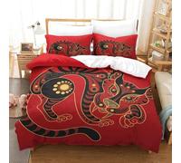 Chinese Zodiac Tiger Ensemble De Literie Imprim¿¿ D Housse De Couette En Microfibre Douce Pour Enfants Et Adolescents Avec Taie D'oreiller Zipp¿¿E Singl