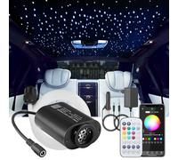 CHINLY 6W Ciel Etoile Voiture Fibre Optique, App/télécommande Bluetooth RGBW, Activation Musicale, 150pcs*0.75mm*2m Kit de Plafonnier à Fibres Optiques pour Voiture/Plafond/Cinéma