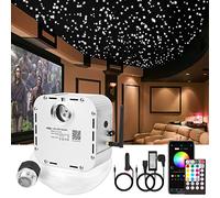 CHINLY Bluetooth 32 W RGBW Twinkle LED Fibre optique Star Kit de plafonniers APP/télécommande 1000 pièces 0.75mm 5 m + 10 cristaux pour la maison/voiture