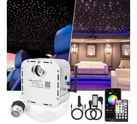 CHINLY Bluetooth 32W RGBW Twinkle LED Fiber Optic Star Plafonniers Kit APP/Télécommande 710pcs* (0,75+1,0+1,5+2,0mm)* 4m+10 Cristaux pour Maison/Voiture