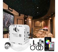 CHINLY Bluetooth 32W RGBW Twinkle LED Fiber Optic Star Plafonniers Kit APP/Télécommande 800cs * 0.75mm * 4m + 10 Cristaux pour Maison/Voiture