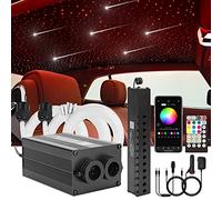 CHINLY Bluetooth Meteor 12W RGBW Twinkle LED Fibre Optique Star Plafonniers Kit APP/Télécommande Mixte 225 + 8 = 233pcs * 0.75mm * 3m pour Maison/Voiture