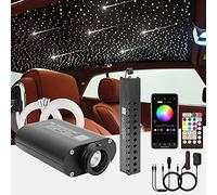 CHINLY Bluetooth Meteor 16W RGBW APP LED Fibre Optique Lumière Star Plafonniers Kit APP Mixte 400pcs*(0,5+0,75+1,0mm)*3m + 8 * 12pcs Fibre Optique pour la Maison/Voiture