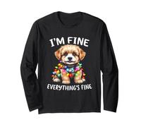 Chiot Mignon avec lumières - I'm Fine Everything's Fine Manche Longue