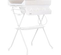 Chipolino Baignoire bébé Table à langer 2 en 1 Aqua Compartiment accessoires rabattable Support Bouchon beige