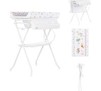 Chipolino Baignoire bébé Table à langer 2 en 1 Aqua Compartiment accessoires rabattable Support Bouchons multicolore