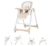 Chipolino Chaise haute 2 en 1 Milk Shake, réglable, Balançoire bébé, Roues, coloris:beige