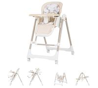 Chipolino Chaise haute 2 en 1 Milk Shake, réglable, Balançoire bébé, Roues, coloris:beige/brun