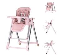 Chipolino Chaise haute 2 en 1 Super Chef Balançoire bébé, repose-pieds, pliable, coloris:rose