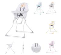 Chipolino chaise haute Teddy pliable grande table repose-pieds réglable ceinture, coloris:gris clair