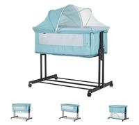 Chipolino Lit d'appoint 2 en 1 Zen Parc Moustiquaire Matelas Roues Frein turquoise