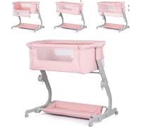 Chipolino Lit d'appoint Eleganza Matelas réglable en hauteur pliable Roues Sac rose