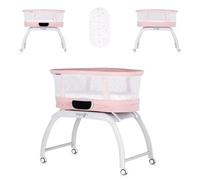Chipolino Lit d'appoint Sogno 2 en 1 Transat à roulettes Pèse-bébé intégré, coloris:rose