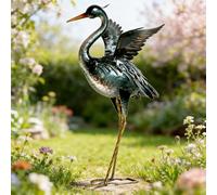 chisheen Statue de Jardin en Forme de Grue en métal, décoration extérieure, Art de la Cour, leurre pour Jardin, étang, terrasse, Porche, pelouse
