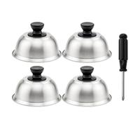 Chixenn Lot de 4 Cloche de Cuisson, Cloche Hamburger en Acier Inoxydable, Couvercle pour Faire Fondre Le Fromage, Steak, Cheeseburger, Cuisine, Grillade, Plancha, Barbecue et Teppanyaki