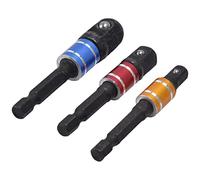Chiyyak Adaptateur de Douille à Tige Hexagonale, Ensemble D'outils D'extension à Tête Carrée, Kit D'adaptateur de Douille Durable pour une Fixation Stable, Kit de 3 Pièces