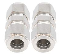 Chiyyak Adaptateur de Tube de Compression en Acier Inoxydable à Double Virole pour Canalisation de Gaz et D'eau, Raccord de Connexion Droit 2 Pièces pour le Secteur Pétrochimique (F1/2)