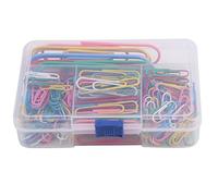 Chiyyak Assortiment de Trombones en Métal coloré 250 Pièces/boîte, pour Projets de Bricolage et Organisation de Bureau, Papeterie D'étudiant à Grands Clips