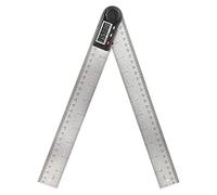 Chiyyak Compteur D'angle à Affichage Numérique en Acier Inoxydable, Rapporteur 0-360 ° pour Règle de Travail du Bois (300 mm)