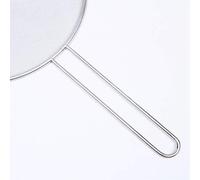 Chiyyak Écran Anti-éclaboussures à Mailles Fines avec Longue Poignée, Protection de Cuisine contre les Brûlures pour un Usage Domestique (Argent)