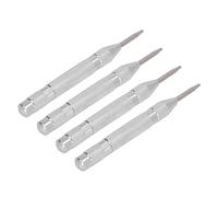 Chiyyak Ensemble de Poinçons Centraux Automatiques en Acier de 5 Pouces, 4 Pièces, Kit D'outils en Acier Rapide pour Diverses Exigences de Travail, Rangement Pratique (Argent)
