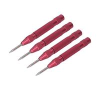 Chiyyak Ensemble de Poinçons Centraux Automatiques en Acier de 5 Pouces, 4 Pièces, Kit D'outils en Acier Rapide pour Diverses Exigences de Travail, Rangement Pratique (Rouge)