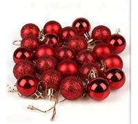Chiyyak Ensemble D'ornements de Boules d'arbre de Noël, Cadres de Porte Suspendus Sécurisés, Décorations de Vacances Polyvalentes pour Les âges (Rouge)