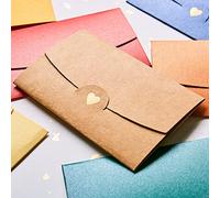 Chiyyak Enveloppes Nacrées 25 Pièces avec Estampage en Aluminium, Motif Cœur D'amour, Enveloppes Professionnelles, Adaptées aux Invitations et Plus Encore, 4,1 X 2,8 X 1,2 Pouces (Couleur aléatoire)