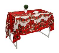 Chiyyak Housse de Nappe en Polyester de Noël élégante pour la Décoration de la Cuisine à la Maison Nappe Imprimée de Noël pour la Protection de la Table à Manger Contre la Poussière et Les Taches