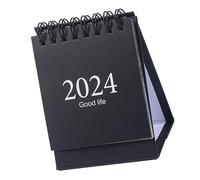 Chiyyak Petit Calendrier 2024 à Double Bobine pour une Planification et une Organisation Pratiques à la Maison ou au Bureau (Noir)