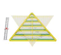 Chiyyak Règle de Couture de Vêtement Lignes à Échelle Claire Parfaites pour la Fabrication Manuelle de Plaques de Coupe Paquet de 3 pour la Couture Dessin Quilting Règle Triangulaire Jaune