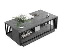 Chiyyak Table Basse Industrielle Rustique, Gain de Place, écologique, Durable, Table de Salon avec étagère de Rangement, Assemblage Facile, Panneau Haute densité en Métal