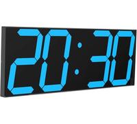 CHKOSDA Horloge murale numérique à LED horloge murale surdimensionnée avec chiffres de 152 cm minuterie à rebours télécommandée variateur d'intensité grand calendrier et thermomètre (bleu glacial)