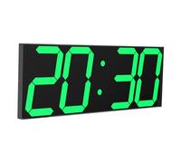 CHKOSDA Horloge numérique LED,Grande horloge murale avec affichage LED de 18 pouces, affichage 12/24 heures, affichage de la température et du calendrier (vert)