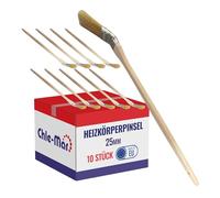 Chle-Mar 10x Pinceau radiateur 25 mm, Pinceau coudé avec Manche Long | pinceau plat peinture pour les endroits difficiles d’accès, pinceau à laquer, peinture murale et radiateurs, peinture précis