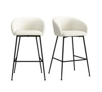 Chloe-fauteuil de bar en tissu luxury ecru (x2)