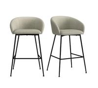 CHLOE-Fauteuil de bar en tissu Luxury Grège (x2)