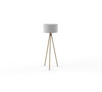 CHLOE-Lampadaire d'extérieur trépied LED RGB Solaire sans fil Bois/Polyéthylène H140cm Blanc New Garden