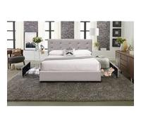 chloe Solide et Confortable Lit 140x200 avec Sommier avec 4 tiroirs+Tete de lit Couleur GRIS Gris G