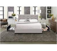 chloe Solide et Confortable Lit 160x200 avec Sommier avec 4 tiroirs+Tete de lit Couleur GRIS