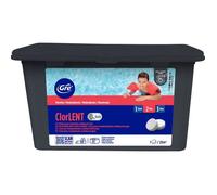 GRE 76022NB - Chlore Lent en Galet, Traitement Efficace pour la désinfection Continue et l’Entretien de l’Eau de la Piscine. Prévient l’Eau Trouble et Verte. Galets de 250 g, 1 kg.