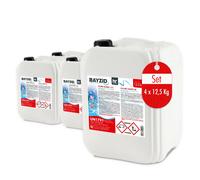 BAYZID® Chlore Liquide 4 x 12,5 kg - Désinfectant Piscine à Action Rapide, 13-15% de Chlore Actif - pour Systèmes de Dosage Automatique - Clarifiant Eau Cristalline - Idéal Spa, Jacuzzi, Pataugeoire