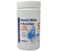 Chlore Multi Actions Piscine - Traitement Tout-en-Un 5 Actions/Galets de Chlore stabilisé : Désinfectant, Algicide, Stabilisant, Clarifiant, Floculant - Produit Multifonction Eau Piscine (1KG)
