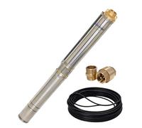 CHM GmbH® Pompe pour puits profonds 3,5" 750 W 6300 l/h Pression 6,1 bar Pompe de puits Pompe citerne avec câble de 20 m 5 % compatible avec le sable